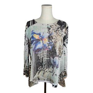 Jess & Jane Lightweight Floral Print Top XL USA